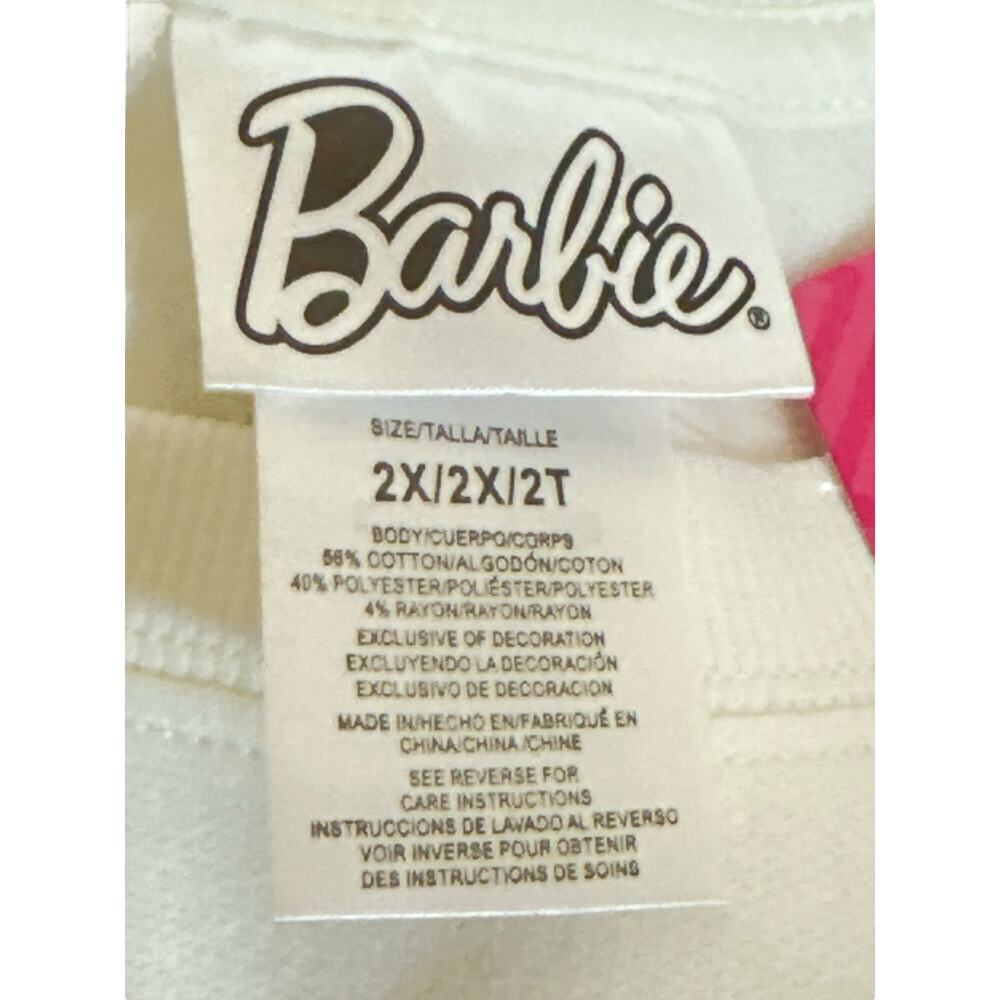 Barbie Women's Long Sleeve Graphic Vacay Mode Sweatshirt Size 2x Off Whi — image 8 of 8